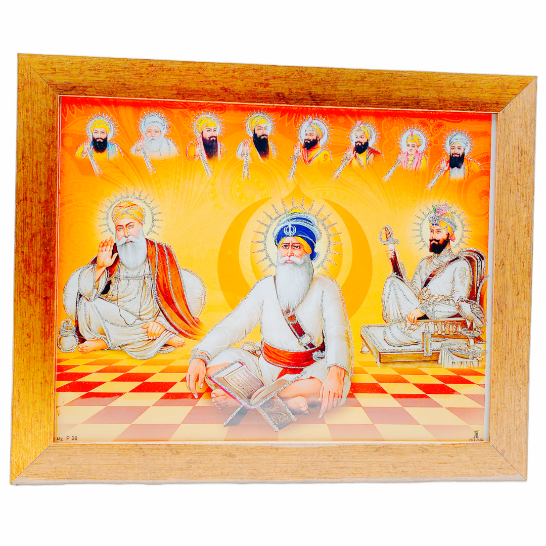 Photo Frame 10" x 13.5" Das Guru & Baba Deep Singh Ji (Premium)
