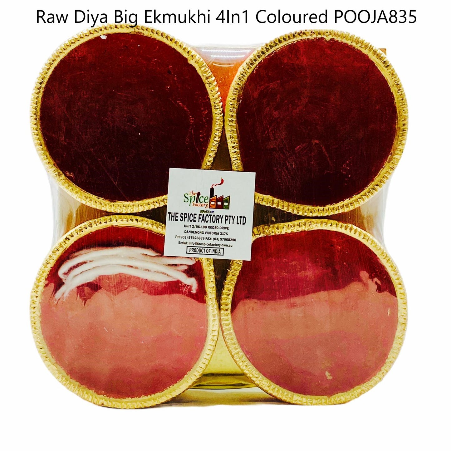 Clay/ Mitti Diya (Raw) Big Ekmukhi 4 In1 Coloured