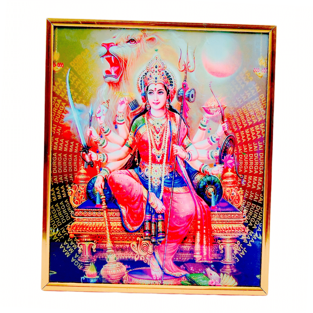 Durga Mata Photo Frame K243006-Y25509 25*31Cm (13")