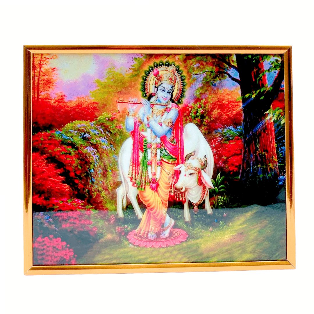 Krishna With Cow Photo Frame K243006-Y25444 25*31Cm (13")