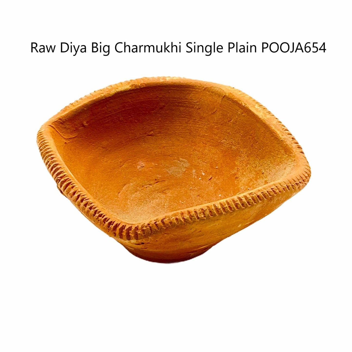Clay/ Mitti Diya (Raw) Big Charmukhi Single Plain