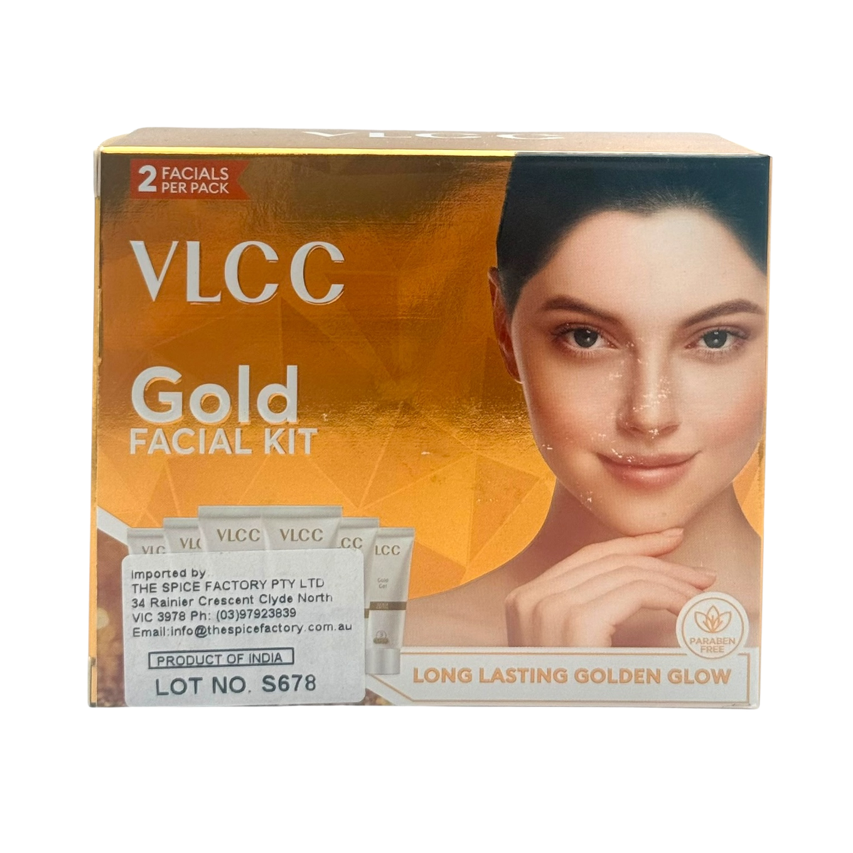 VLCC Gold Facial Kit 60g | Long-Lasting Golden Glow | 2 Facials Per Pack