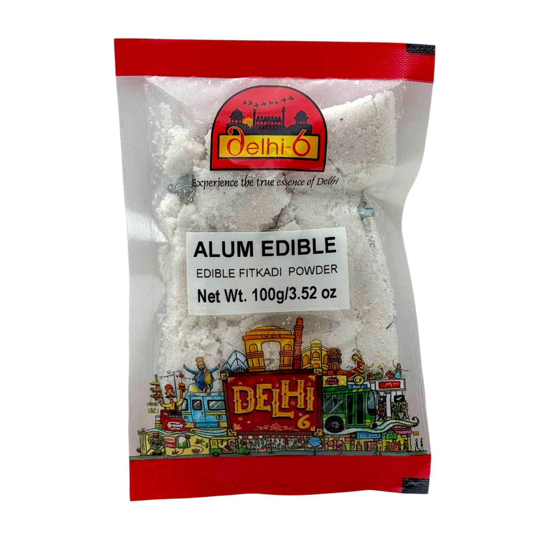 Delhi 6 Edible Fatkadi Powder | For Oral Health, Skin Care & Water Purification 100gm | HEA339 | 9351235052137