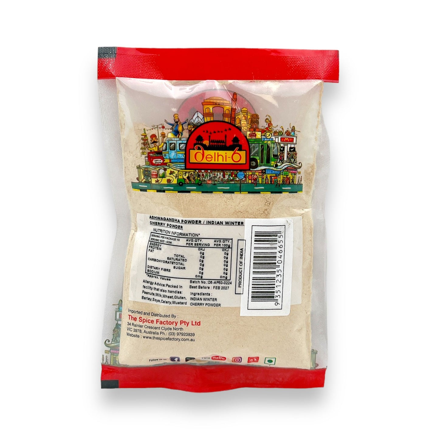 Delhi 6 Ashwagandha Powder | Herb For Stress Relief, Energy & Immunity 50gm | HEA208 | 9351235046655