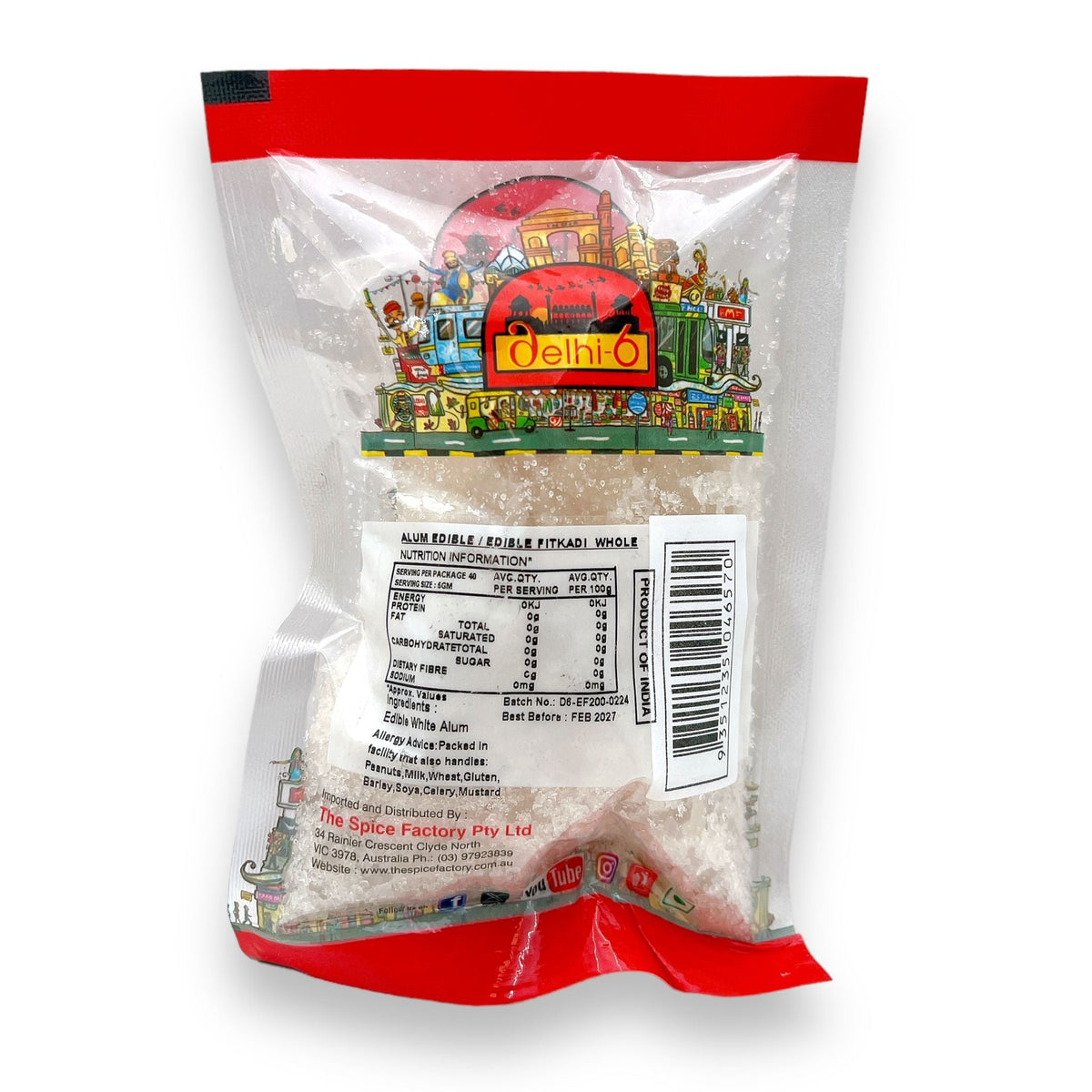 Delhi 6 Fatkari Whole 200g | Edible Alum | Phitkari | Potash Alum