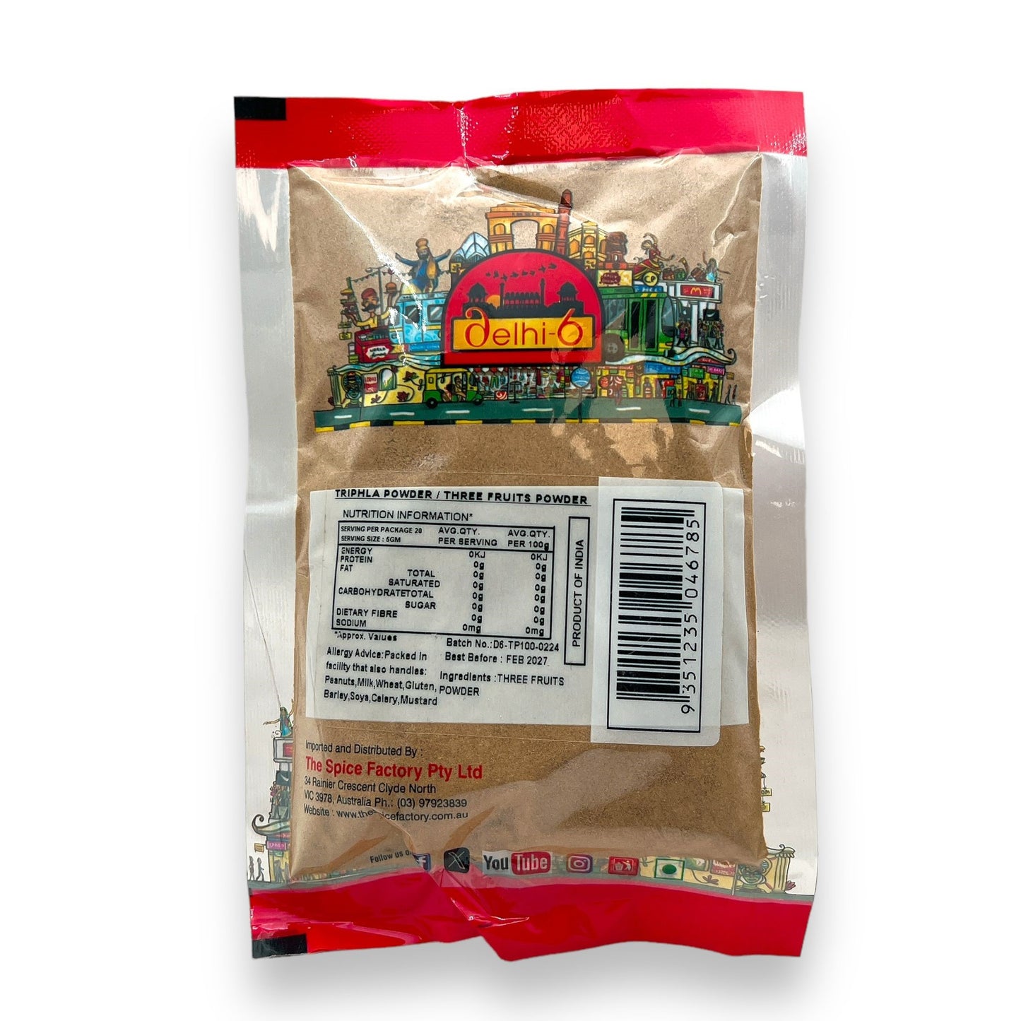 Delhi 6 Triphala/ Three Fruit Powder/ Indian Gooseberry (Amalaki), Bibhitaki, and Haritaki fruits|Natural Herb For Supporting Digestion, Immunity, and Detoxification 100gm