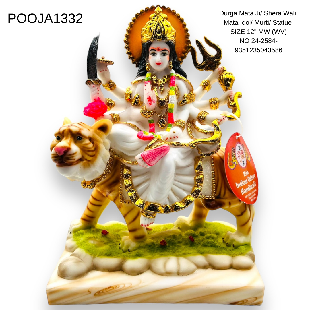 Durga Mata Ji/ Shera Wali Mata Idol/ Murti/ Statue SIZE 12" MW (WV) NO 24-2584- 9351235043586