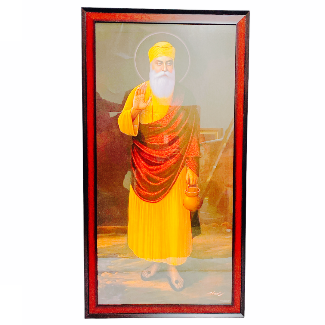 Photo Frame Large 25" X 45" -Guru Nanak Dev Ji Standing (Premium)