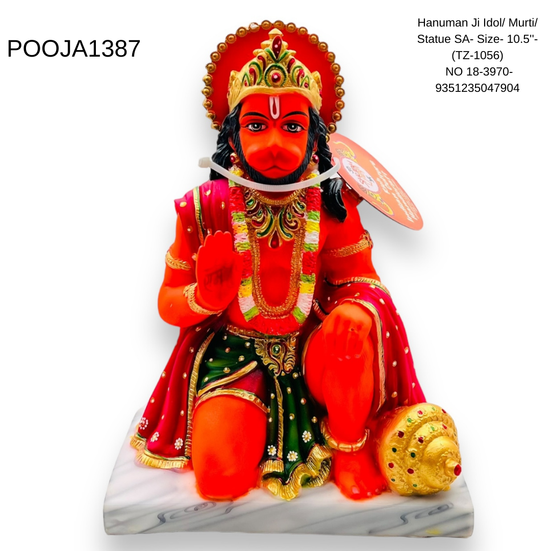 Hanuman Ji Idol/ Murti/ Statue SA- Size- 10.5''- (TZ-1056) NO 18-3970- 9351235047904