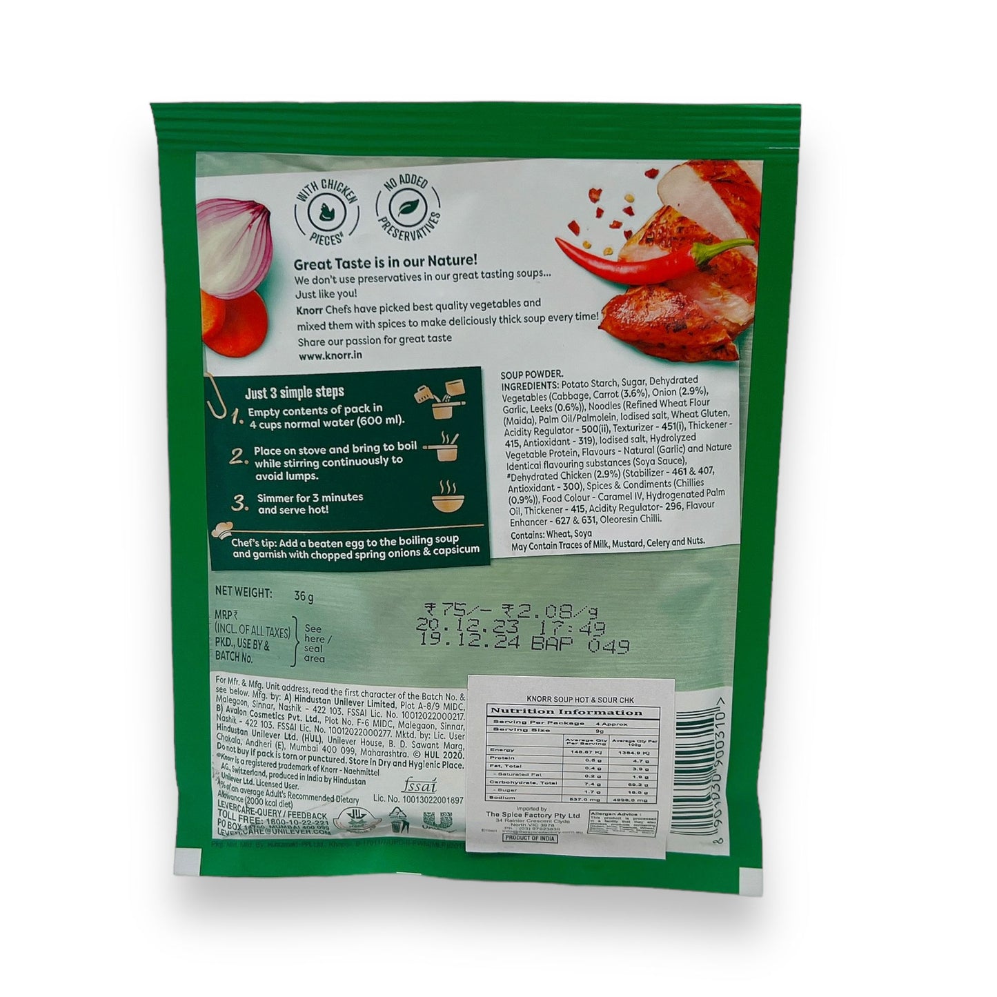 Knorr Hot & Sour Chicken Soup 44g