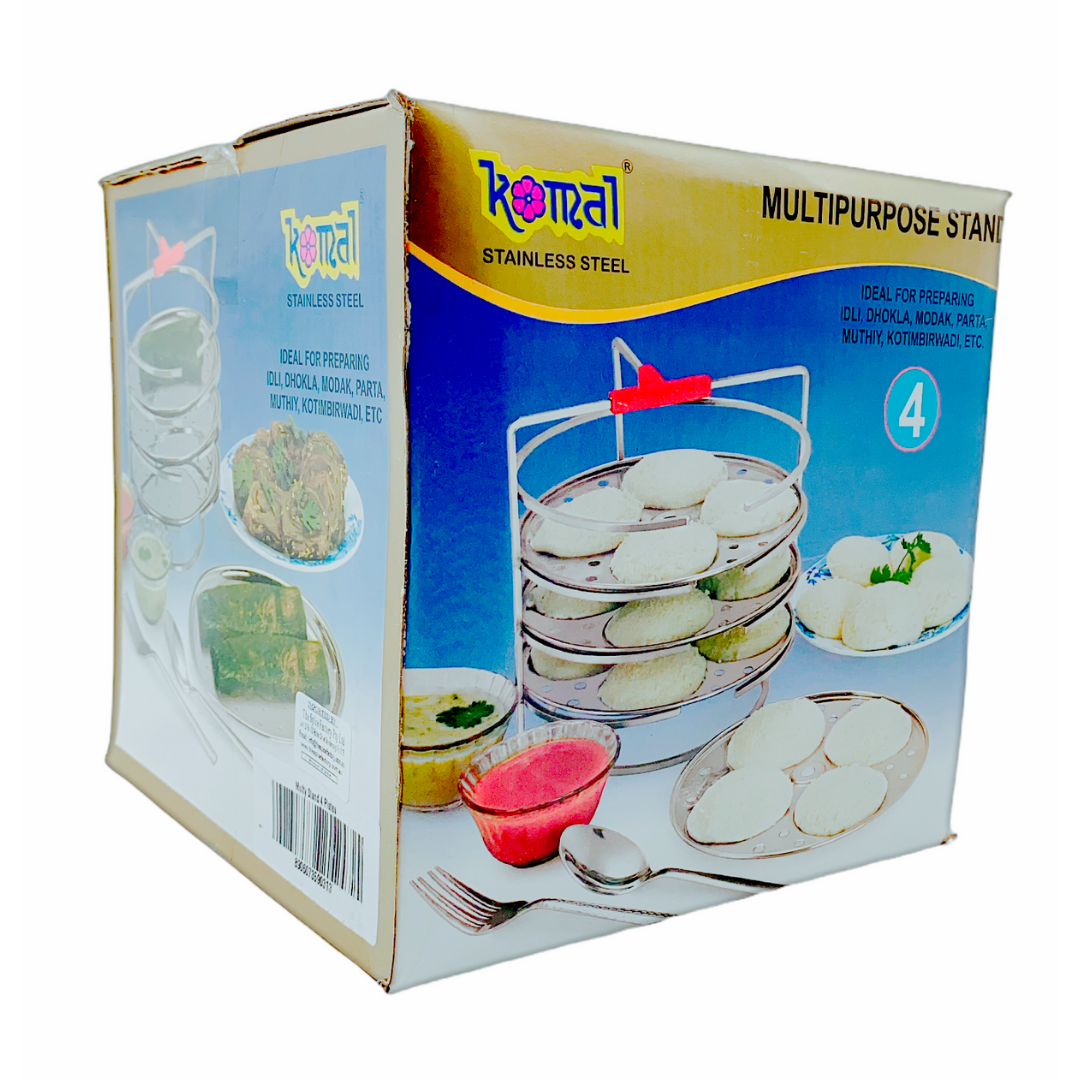Komal Multipurpose Stand 4 Plates (Stainless Steel)