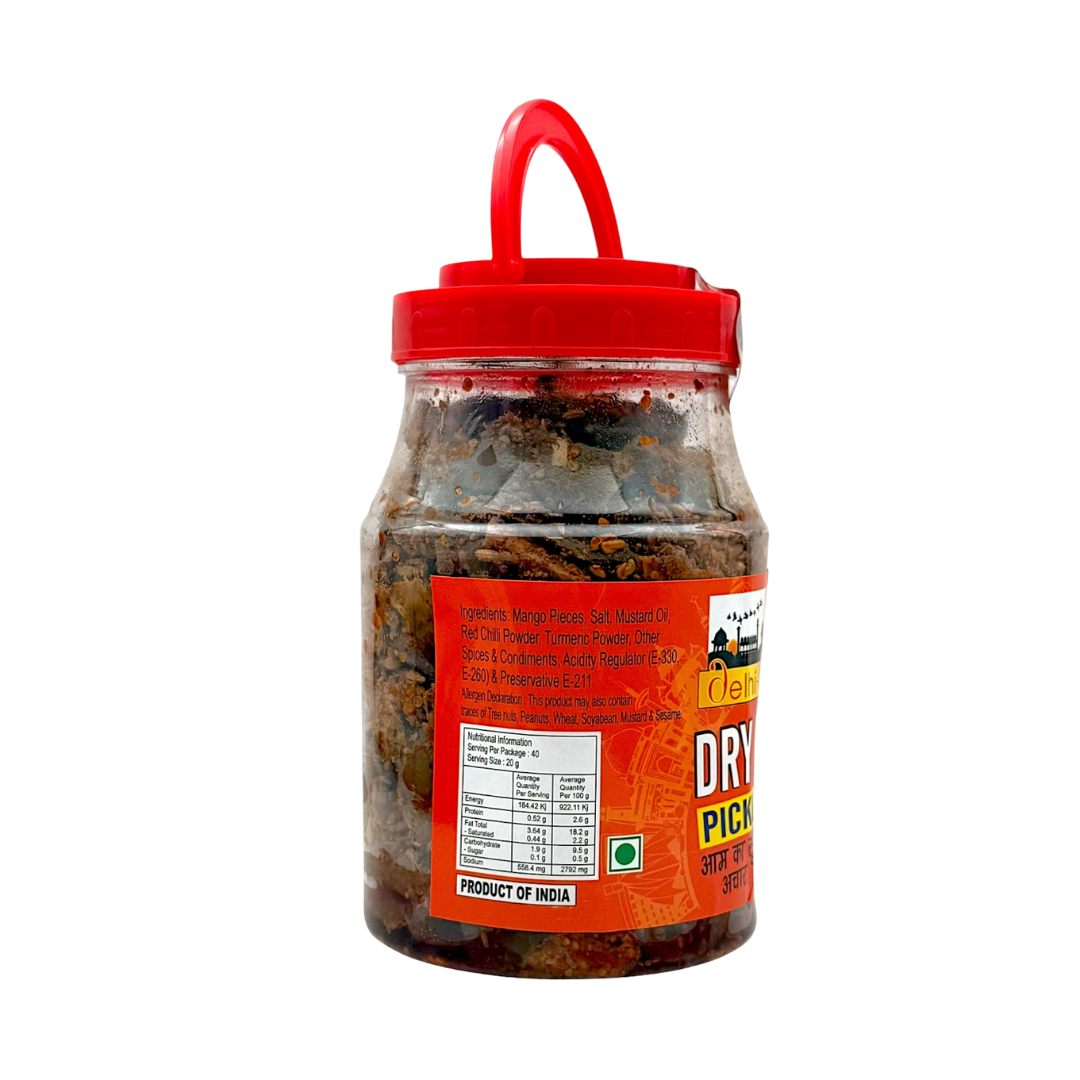 Delhi 6 Dry Mango Pickle | Aam Ka Sukha Achar | 20% Less Salt | Handmade | Traditionally Homemade | Swad Ki Potli 800g- 9351235052762