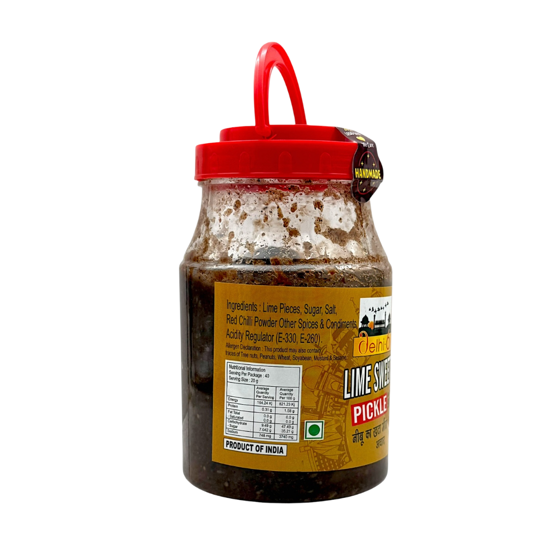 Delhi 6 Lime Sweet & Sour Pickle | Nimboo Ka Khatta Mitha Achar | 20% Less Salt and Handmade | Traditionally Homemade Pickle | Swad Ki Potli 900g