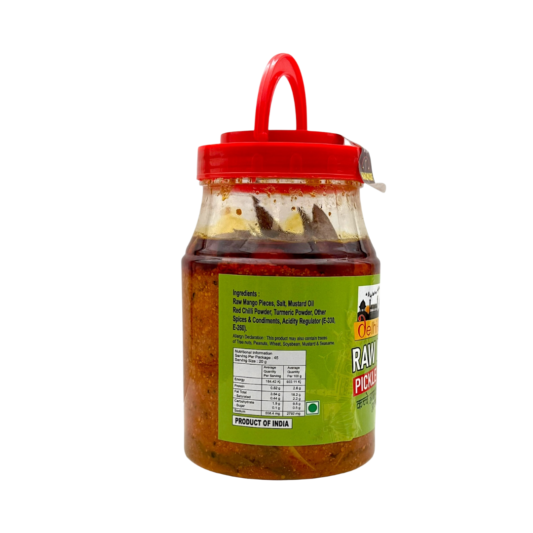 Delhi 6 Raw Mango Pickle | Kaccha Aam Ka Achar | 20% Less Salt and Handmade |Traditionally Homemade Pickle | Swad Ki Potli 900g- 9351235053219