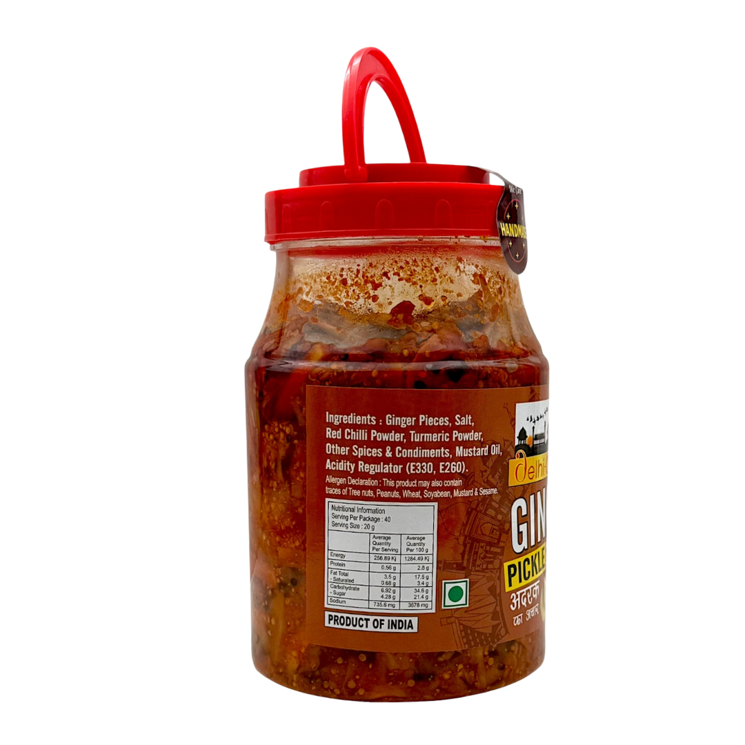 Delhi 6 Ginger Pickle | Adrak Ka Achar |20% Less Salt | Traditionally Homemade Pickle | Swad Ki Potli 900g- 9351235052748