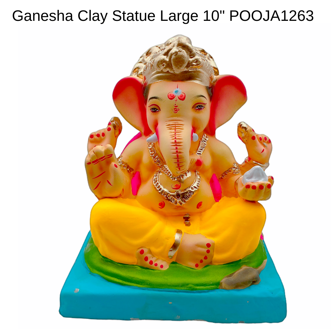 Ganesha Clay Statue Eco Friendly / Visarjan Statue- 10"