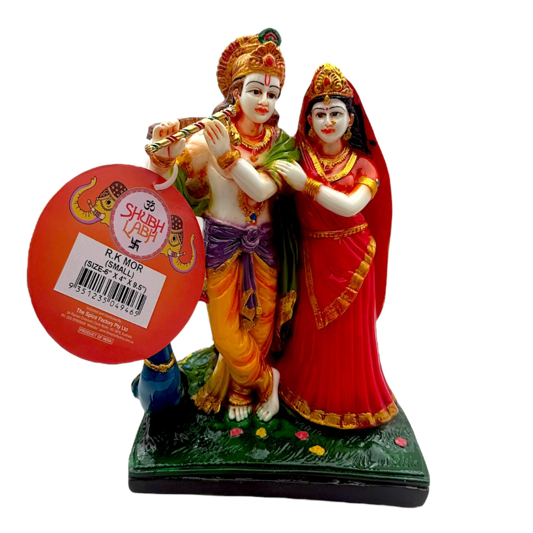 Radha Krishana Mor/ Peacock Idol/ Murti/ Statue| Size 6'' x 4'' x 9.5'' | Product code- NC 1400 | 9351235049465