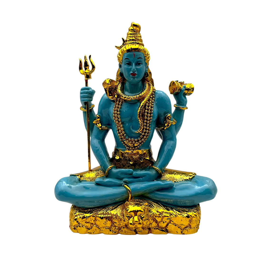 Buy Lord Shiva – Blue & Gold Meditation Pose Idol/ Murti/ Statue