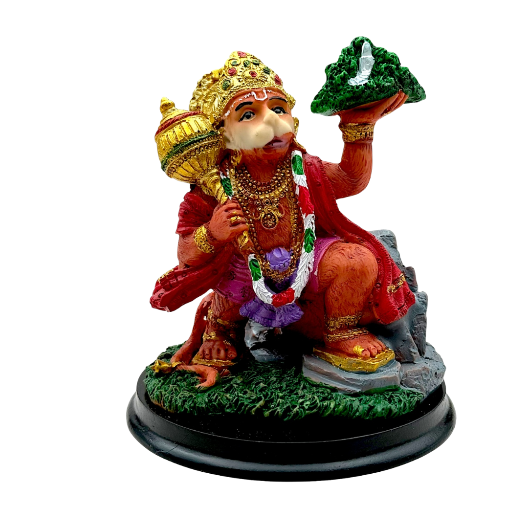 Mini Flying Hanuman Idol – Sanjeevani Parvat Pose Idol/ Statue/Murti- Size: 4.5*3.5*6.5CM (1.77in x 1.38in x 2.56in)- Model No: GOD 22173-6- 9351235055183