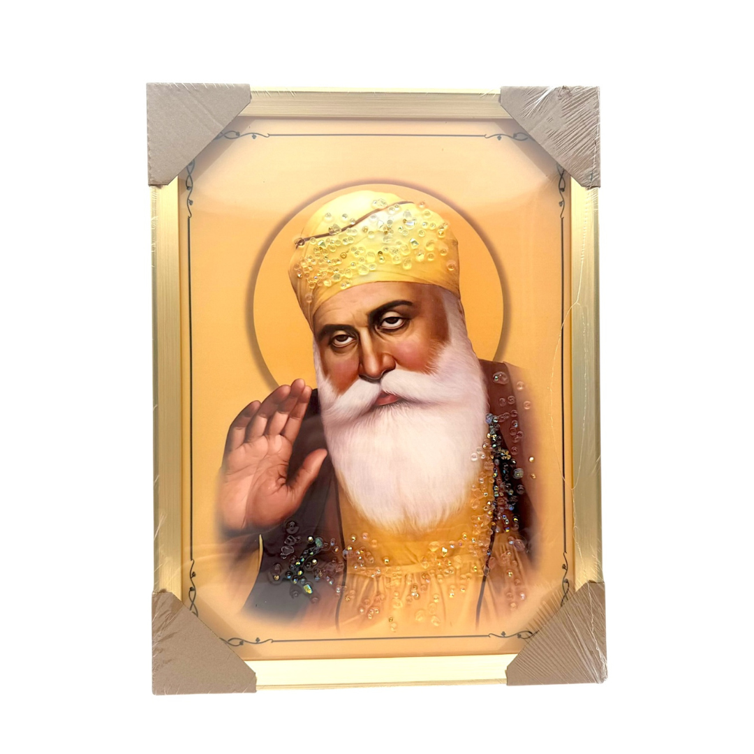 Guru Nanak Dev Ji – Divine Blessings Photo Frame | 30*40 (11.81in x 15.75in) | Decorative Picture- 9351235056364
