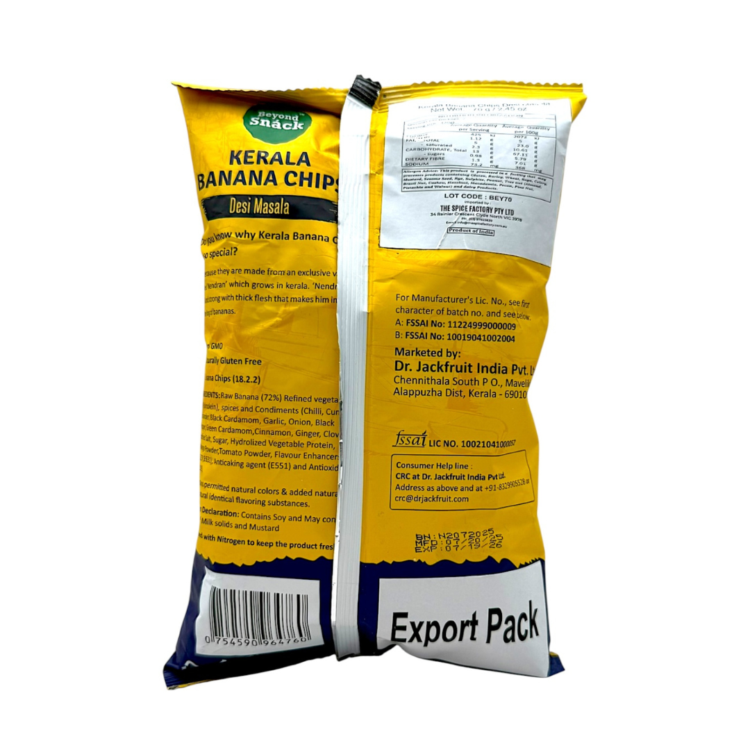 Beyond Snack Kerala Banana Chips Desi Masala/ Super Thin Chips/ For superior Snacking 70g- 754590964760