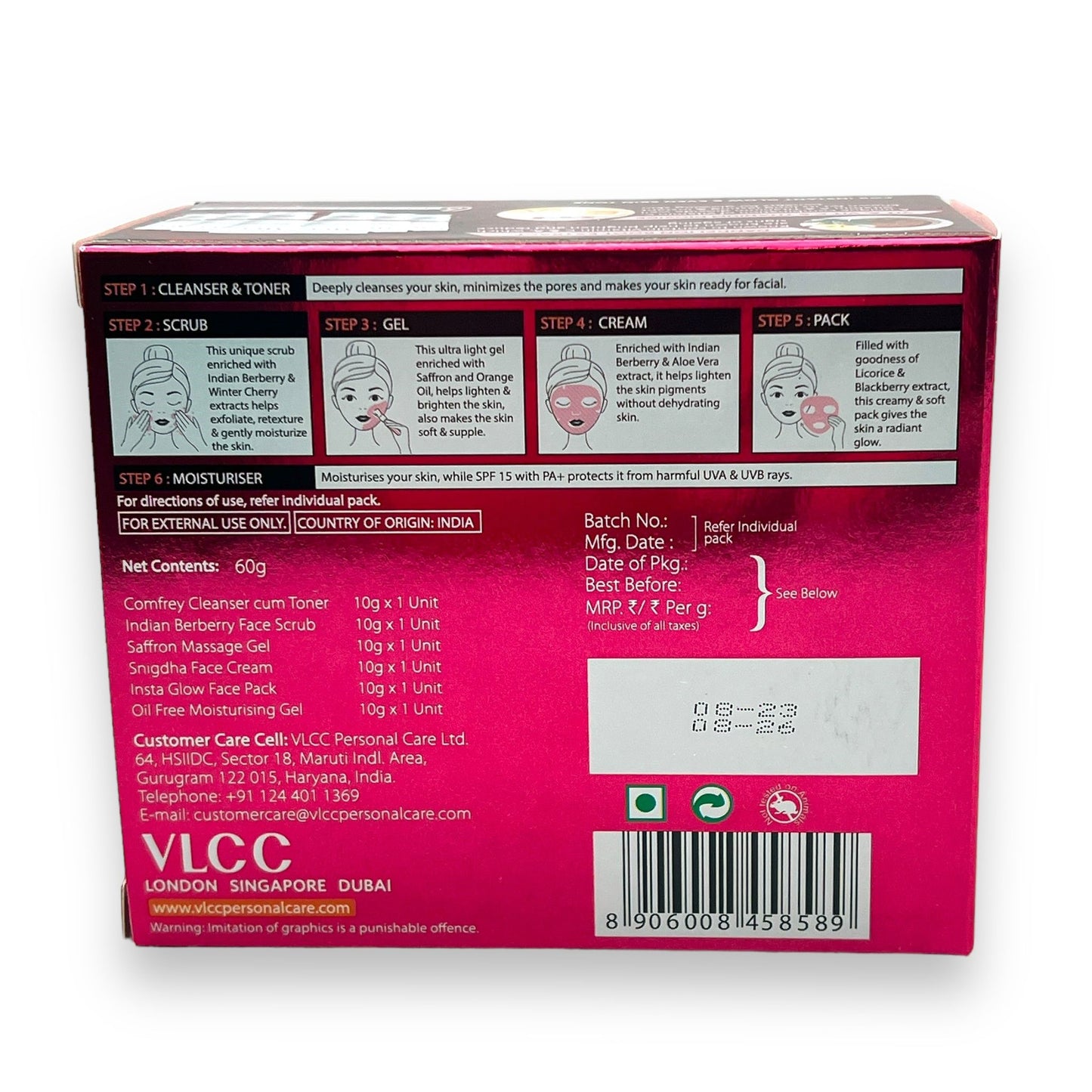 VLCC Party Glow Facial Kit 60g | Instant Glow & Even Skin Tone | 2 Facials Per Pack