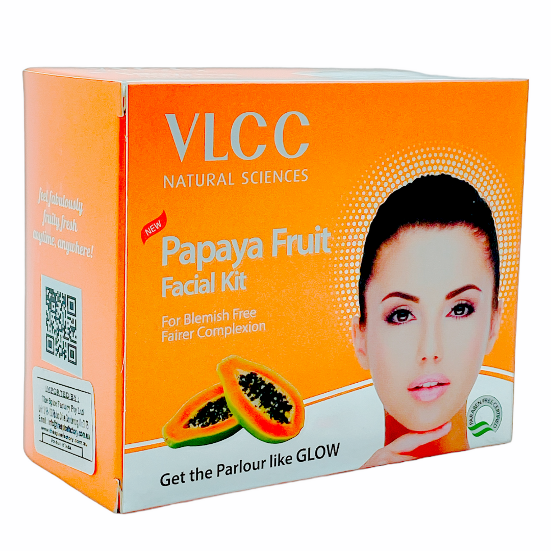 VLCC Papaya Fruit Facial Anti-Blemish Kit 60g | Blemish Reduction & Brighter Skin | 2 Facials Per Pack
