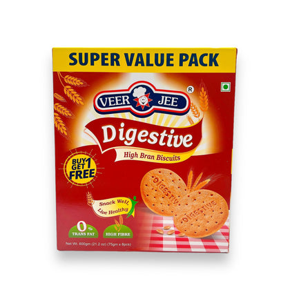Veerji Digestive High Bran Biscuits 600Gm
