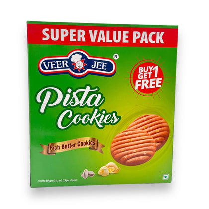 Veerji Pista Cookies/ Rich Butter Biscuits 600Gm