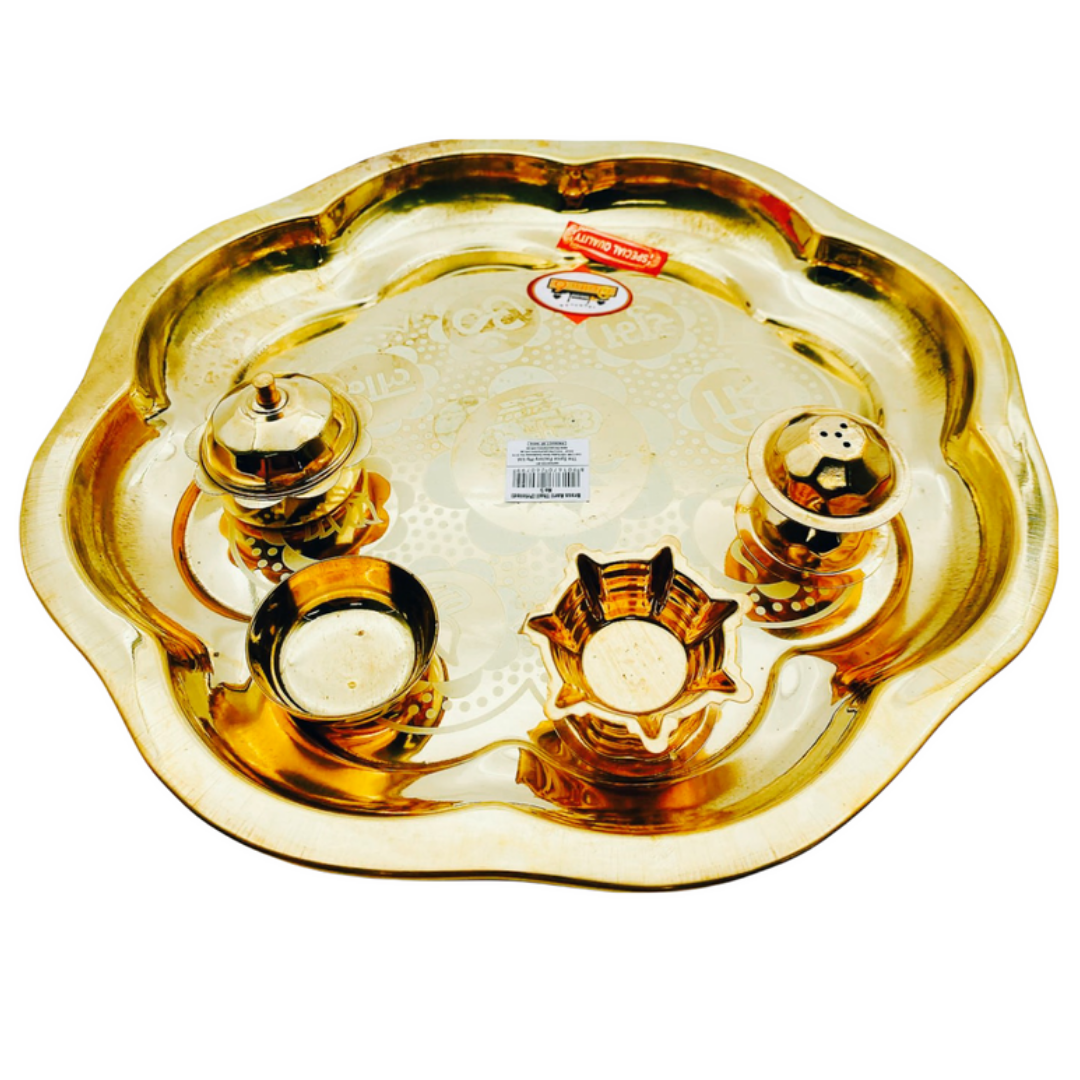 Brass Aarti Thali Printed NO.4