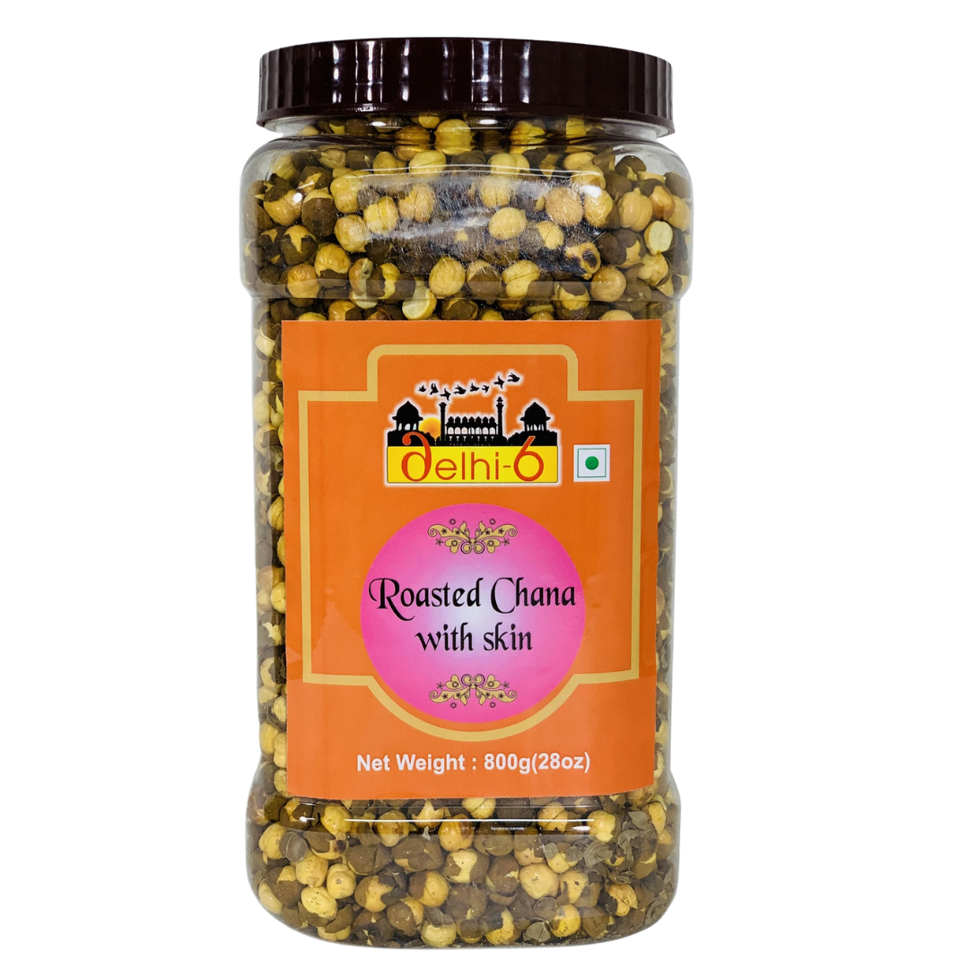 Delhi 6 Roasted Gram/ Chana With Skin 800gm | Jar Packaging