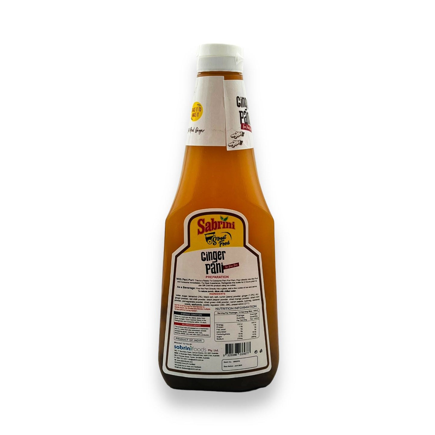 Sabrini Ginger Pani 930Ml