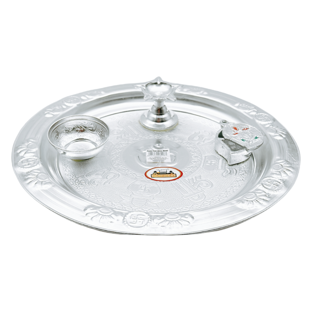 Pooja Thali White Metal
