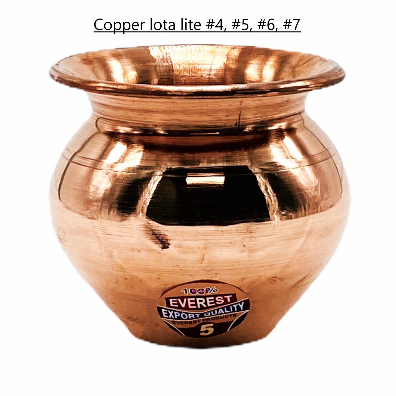 Copper Lota/ Kalash 3.75" No5 Lite