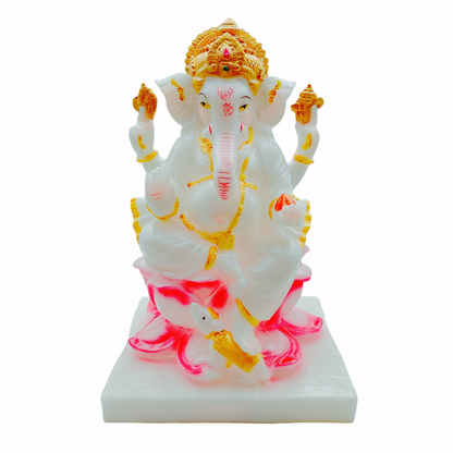 Marble Look Ganesh Idol/ Statue/ Murti F186-1 Size: 16X14X25.5Cm (10")