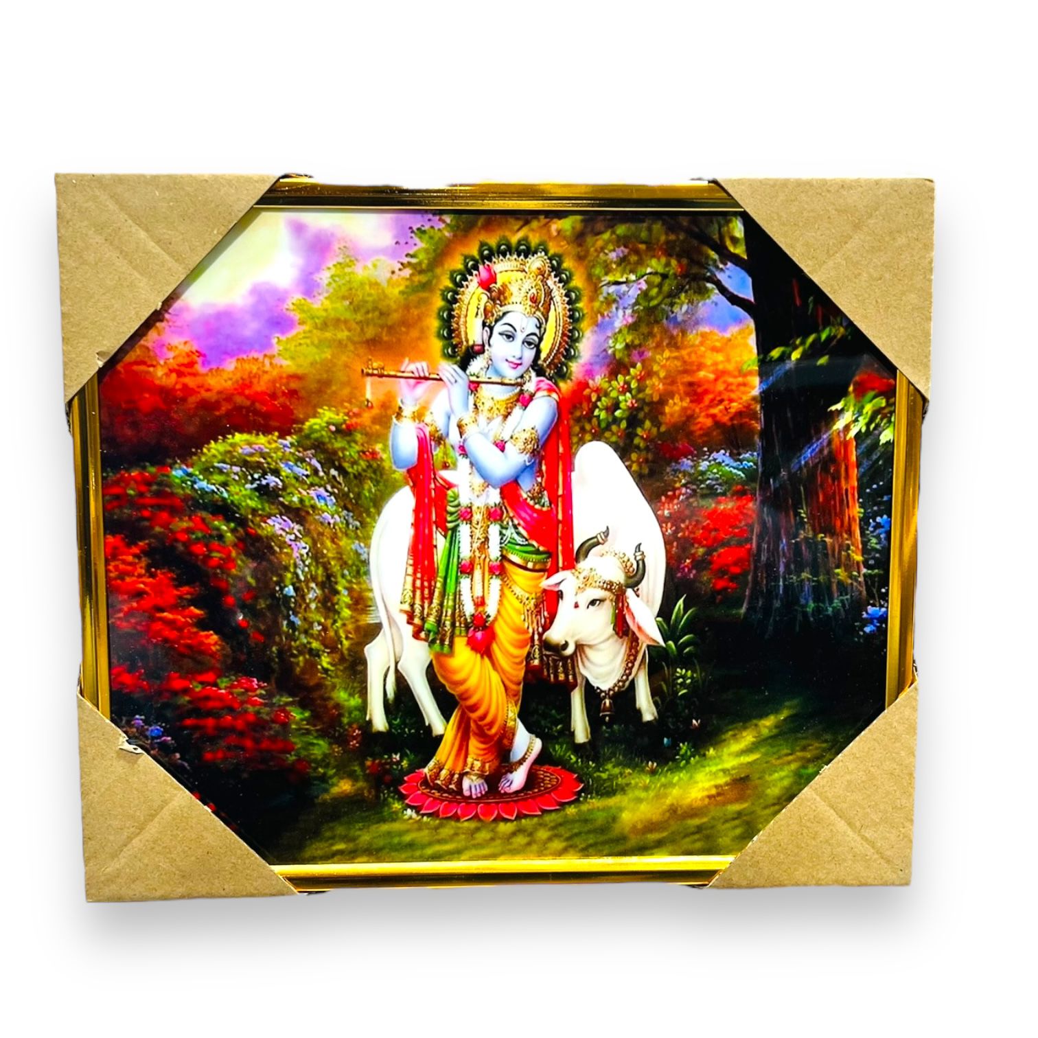 Krishna With Cow Photo Frame K202406-Y25444 21*25Cm (11")