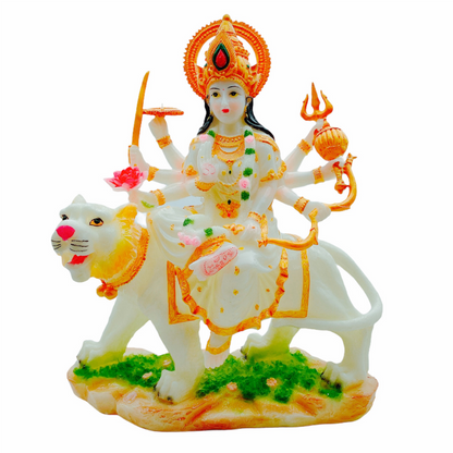 Marble Look Durga Idol/ Statue/ Murti F127-1 Size:29X11X35.5Cm  (15")