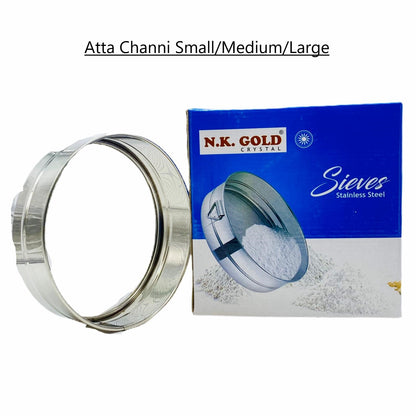 Atta Channi/ Sieve Stainless Steel Round Strainer Set- Size: 8.5''- 9351235060101