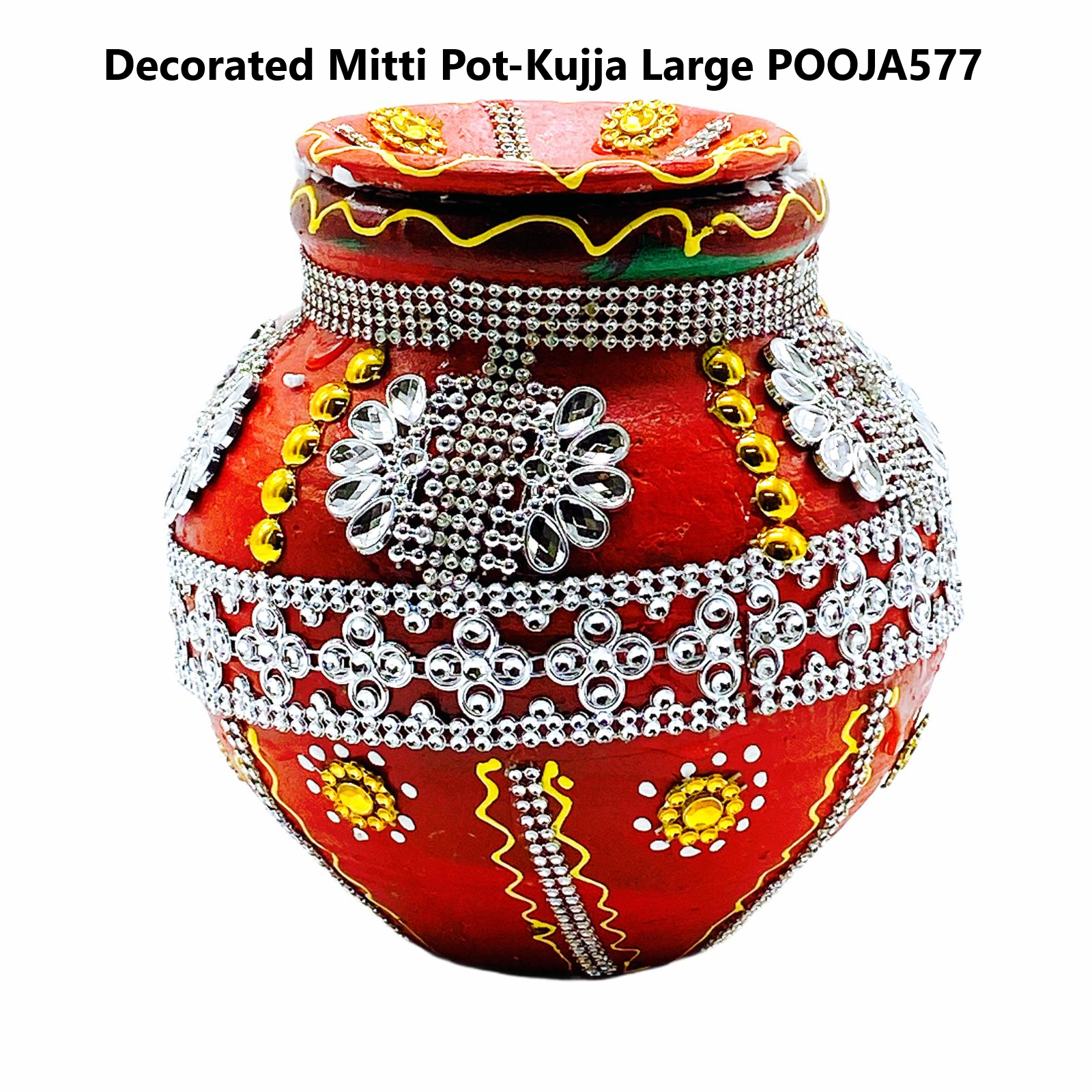 Decorated Mitti Pot-Kujja Larg
