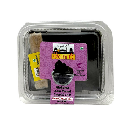 Delhi 6 Alphanso Aam Papad Sweet & Sour Mango Candy | Mango Fruit Bar | Enjoy with Delhi 6 Magic Masala 200g