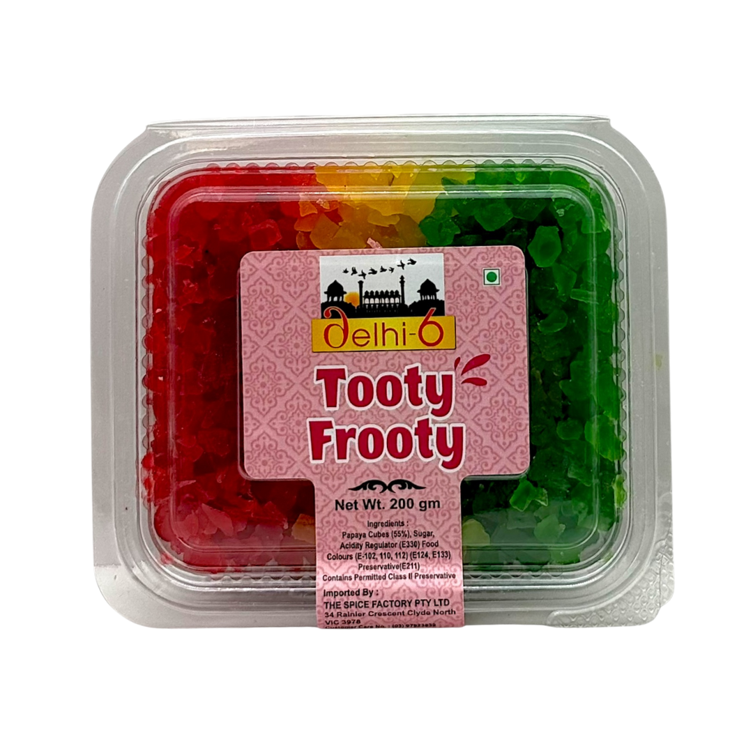 Delhi 6 Tutti Fruity Mixed | Tooti Frooty | Red, Green & Yellow 200g | Tray PackDelhi 6 Tutti Fruity Mixed | Tooti Frooty | Red, Green & Yellow 200g | Tray Pack