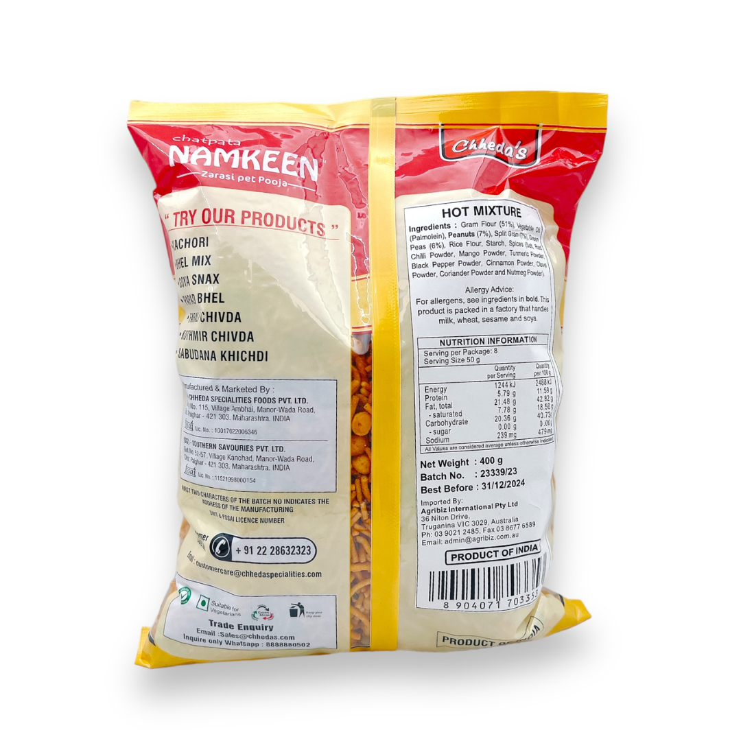 Chhedas Hot MIxture/ Chic Pea Flour Noodles Snack 400Gm