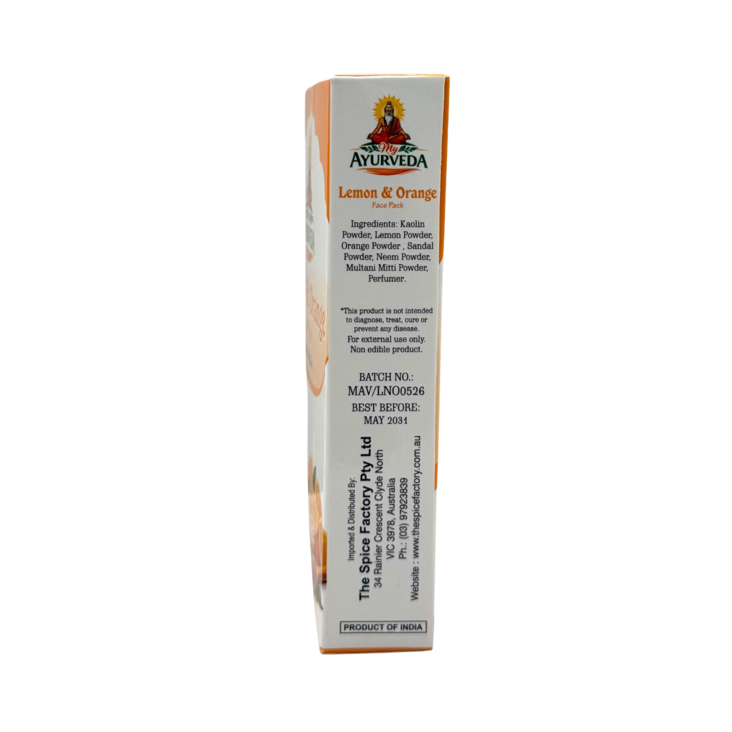 My Ayurveda Lemon & Orange Face Pack 100g | Nimboo & Santra Dried Powder | 100% Natural Herbal Product