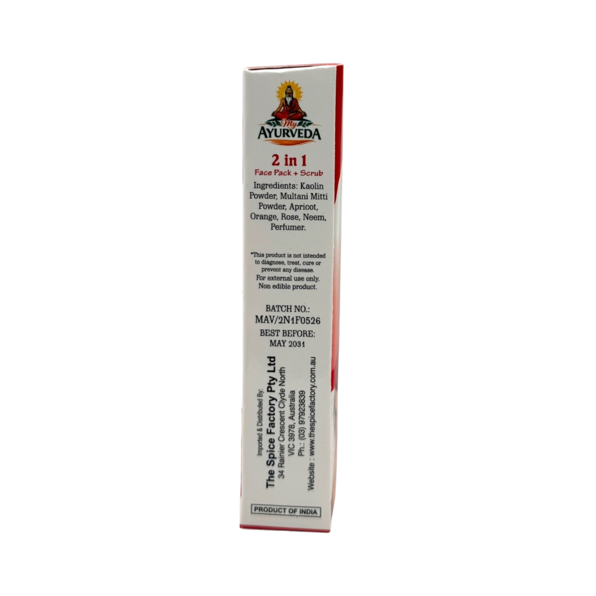 My Ayurveda 2 in 1 Face Pack + Scrub 100g | Mixed Fruit & Herb Dried Powder | 100% Natural Herbal Product
