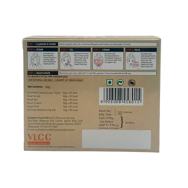 VLCC Pearl Facial Kit 60g | Skin Purification & Blemish Removal | 2 Facials Per Pack