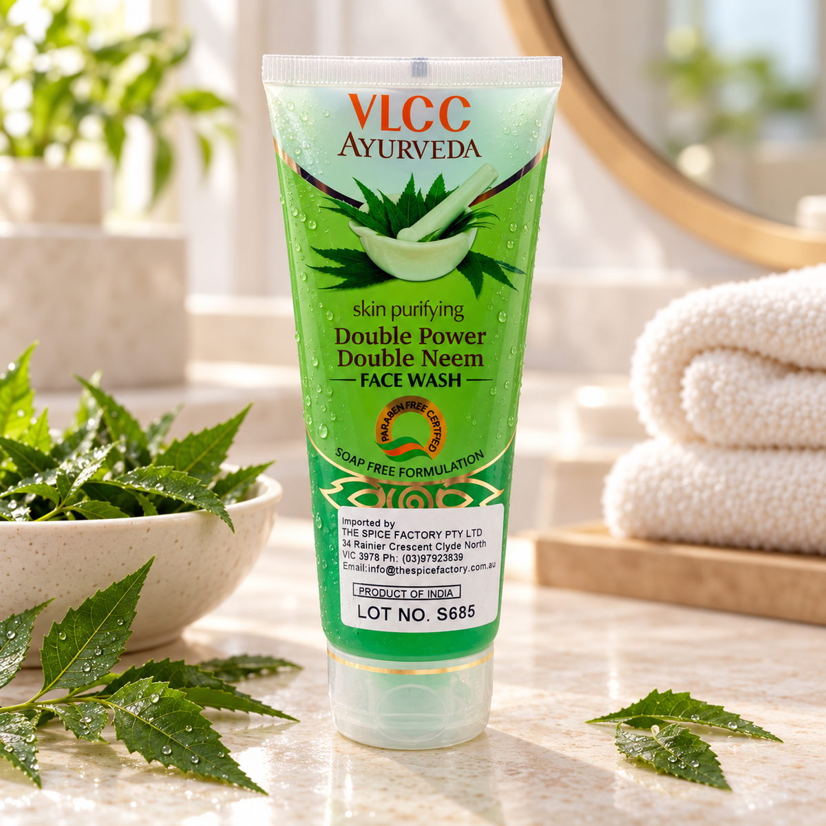 VLCC Double Neem Double Power Face Wash 100ml | Neem Face Cleanser | For Clear & Healthy Skin