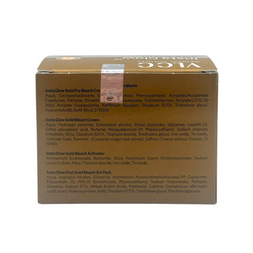 VLCC Insta Glow Gold Bleach 30g | With Pre-Bleach Cream & Post Bleach Pack