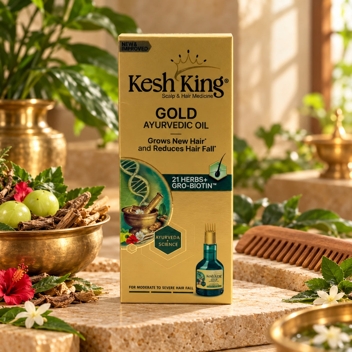 Kesh King Gold Ayurvedic Hair Oil 100ml | Grows New Hair and Reduces Hair Fall