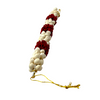 Artificial Gajra White Red Rose Highlights / Elegant Traditional Hair Accessory- (KB)- 9351235058467