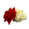 Artificial Gajra/ Red Rose with White Mogra/ Elegant Traditional Hair Accessory- (KB)- 9351235058405